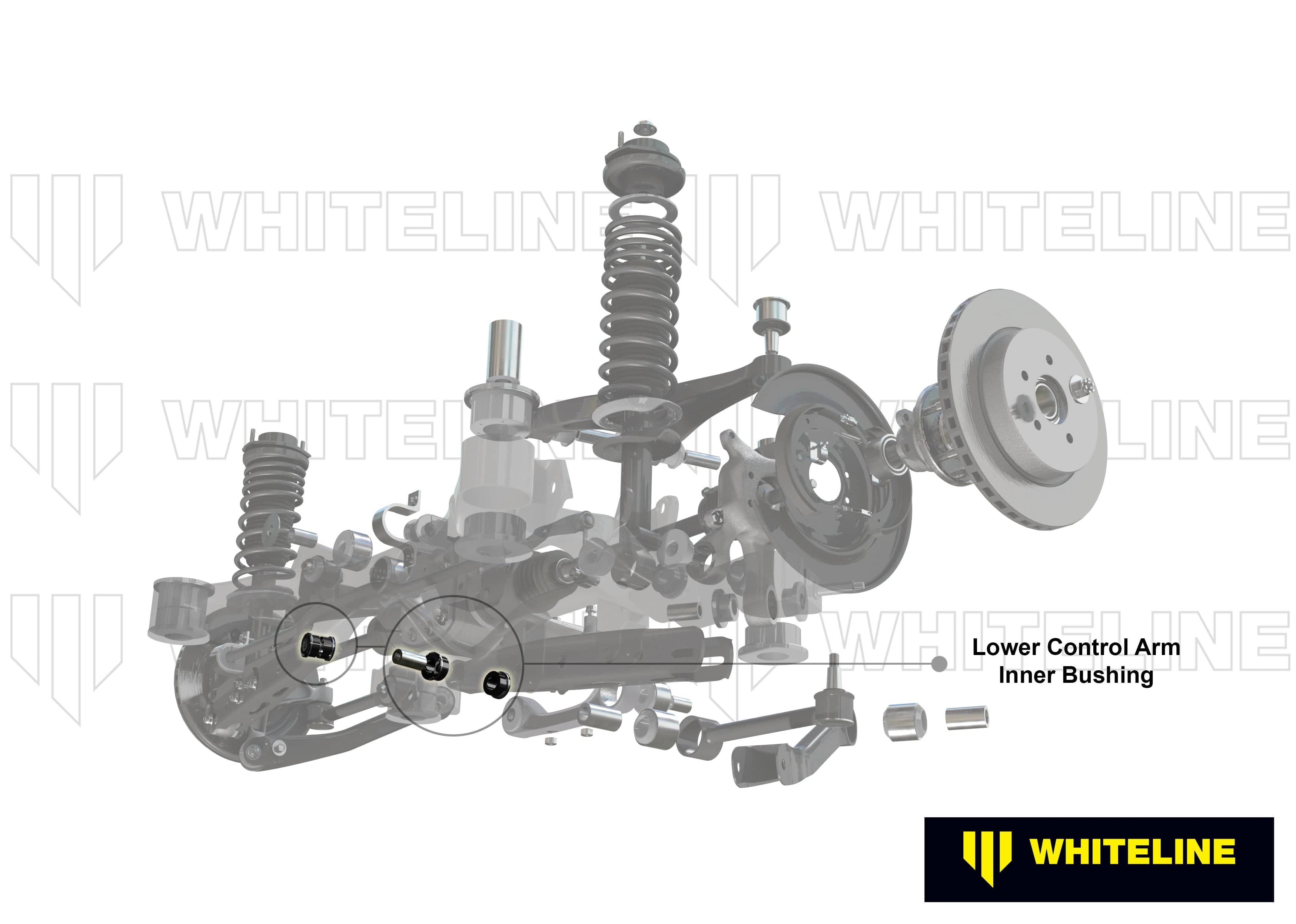 Whiteline 7 x 14 x 20 cm Rear Control Arm Lower - Inner Bushing Kit to Suit BMW 3 Series, M3 E36, E46 and Z4 E85, E86 SR