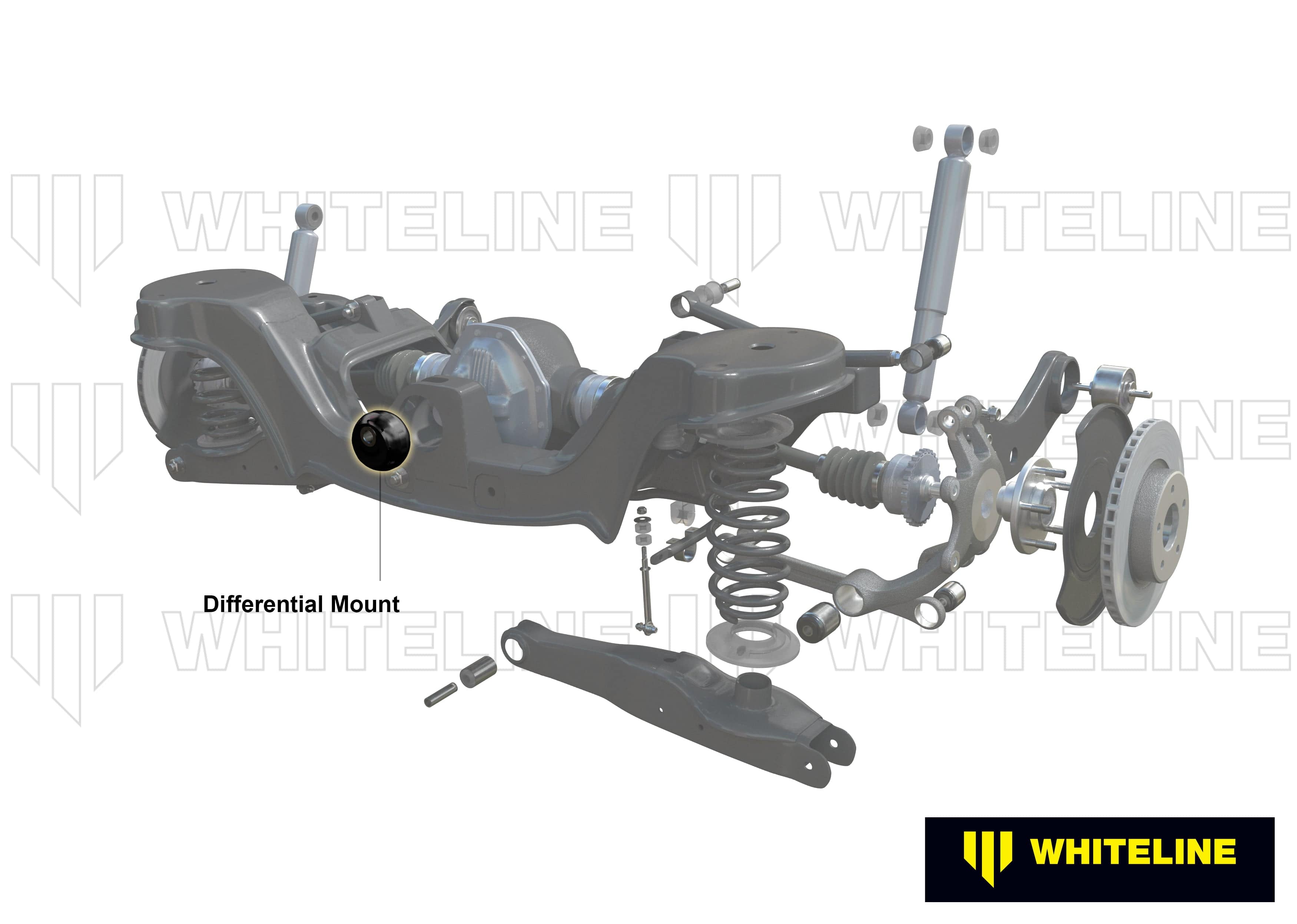 Whiteline 7 x 14 x 20 cm Rear Differential Mount - Rear Bushing Kit to Suit Mazda MX-5 NC and RX-8 FE SR