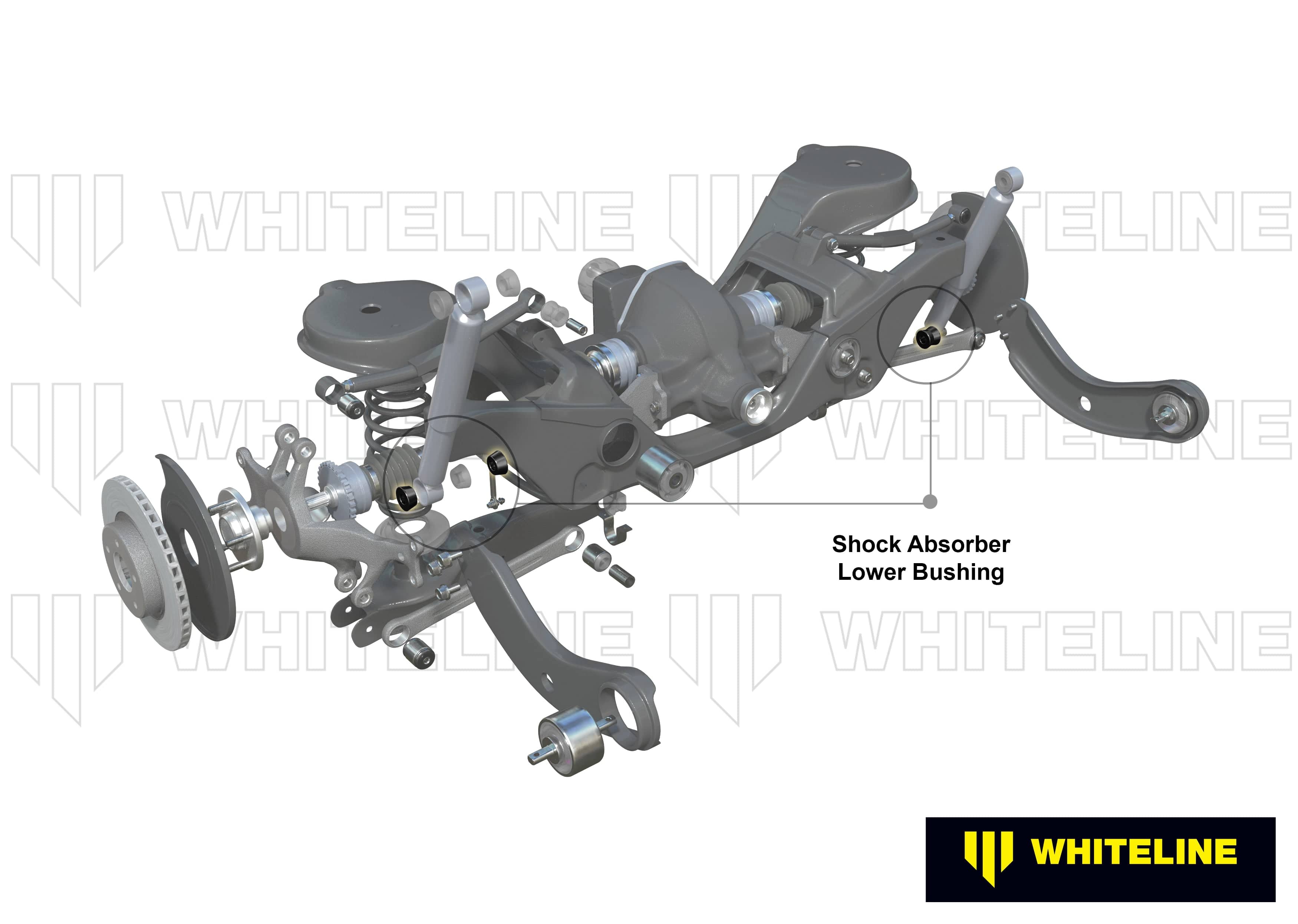Whiteline 7 x 14 x 20 cm Rear Shock Absorber - Lower Bushing Kit to Suit Ford Falcon/Fairlane BA, BF and FPV SR