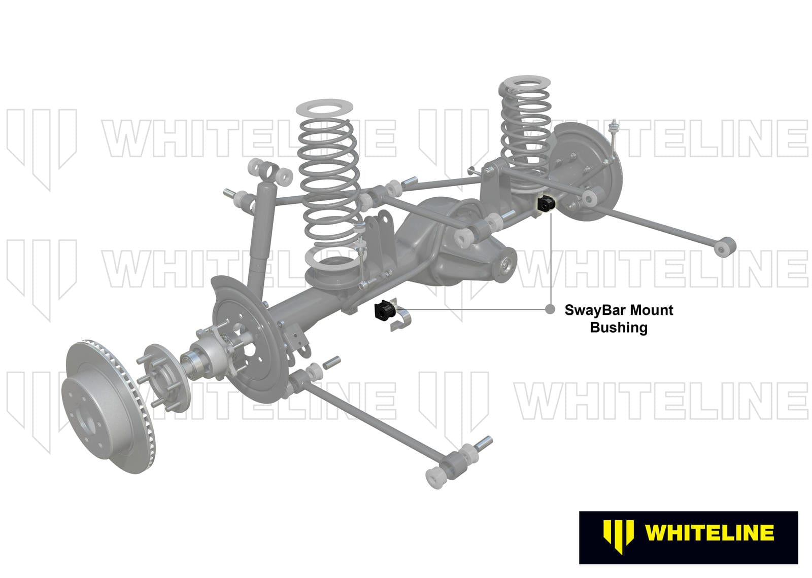 Whiteline 7 x 14 x 20 cm Rear Sway Bar Mount - Bushing Kit 17mm to Suit Nissan Patrol GQ, GU and Ford Maverick DA SR