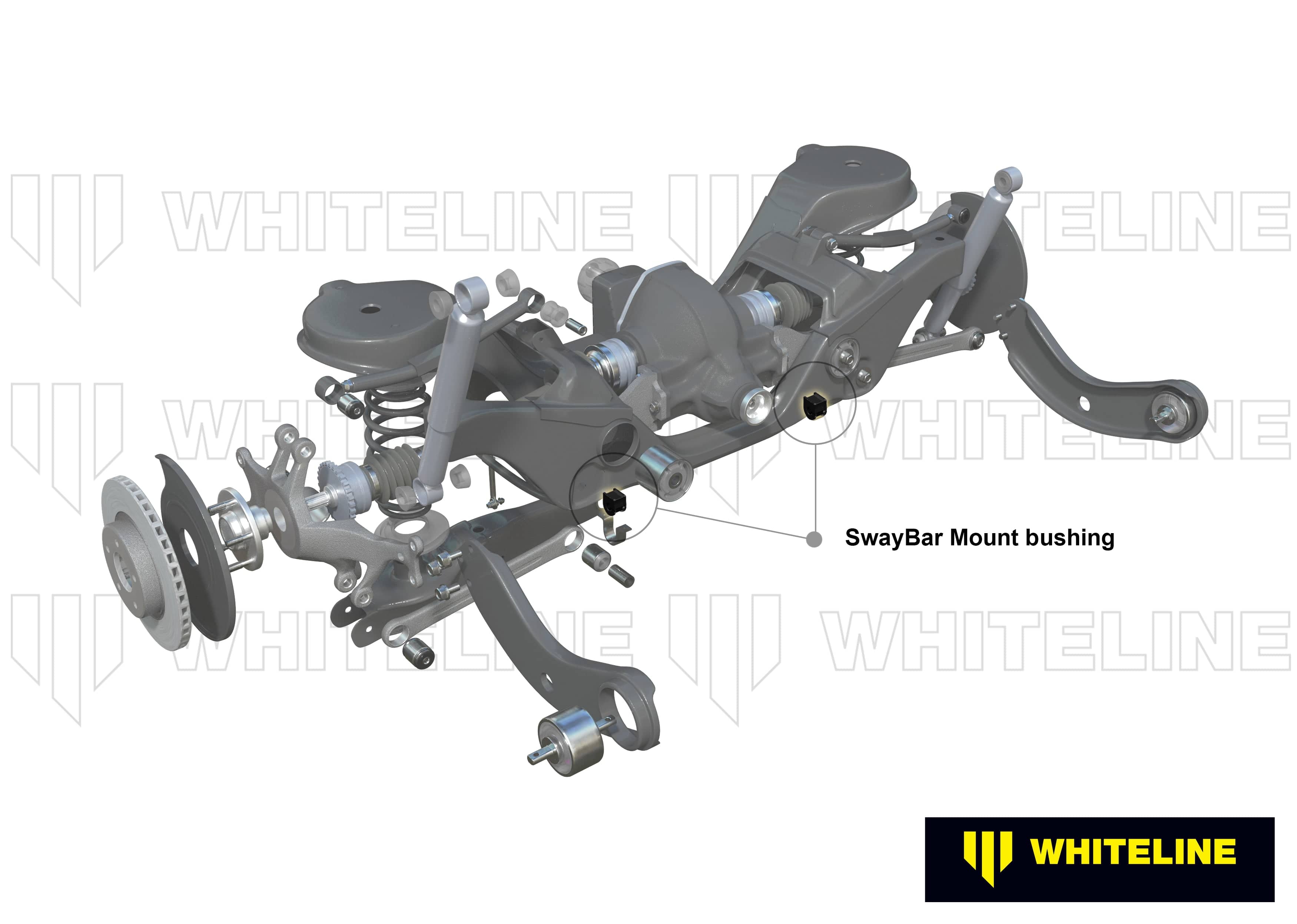 Whiteline 7 x 14 x 20 cm Rear Sway Bar Mount - Bushing Kit 20mm to Suit Audi, Seat, Skoda and Volkswagen PQ35 Fwd/Awd SR