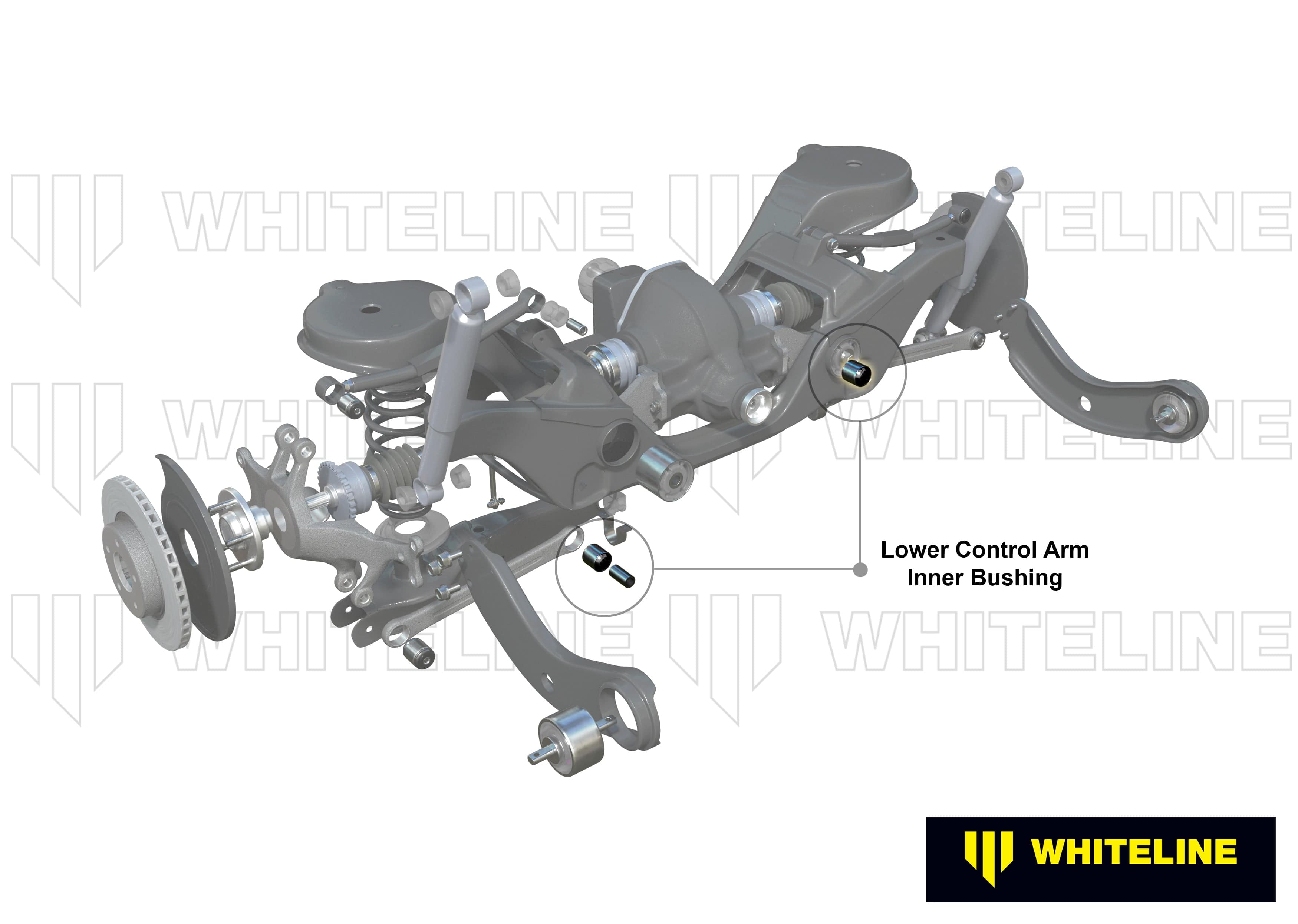 Whiteline 7 x 14 x 20 cm Rear Toe Arm Inner - Bushing Kit to Suit Mazda RX-8 FE SR