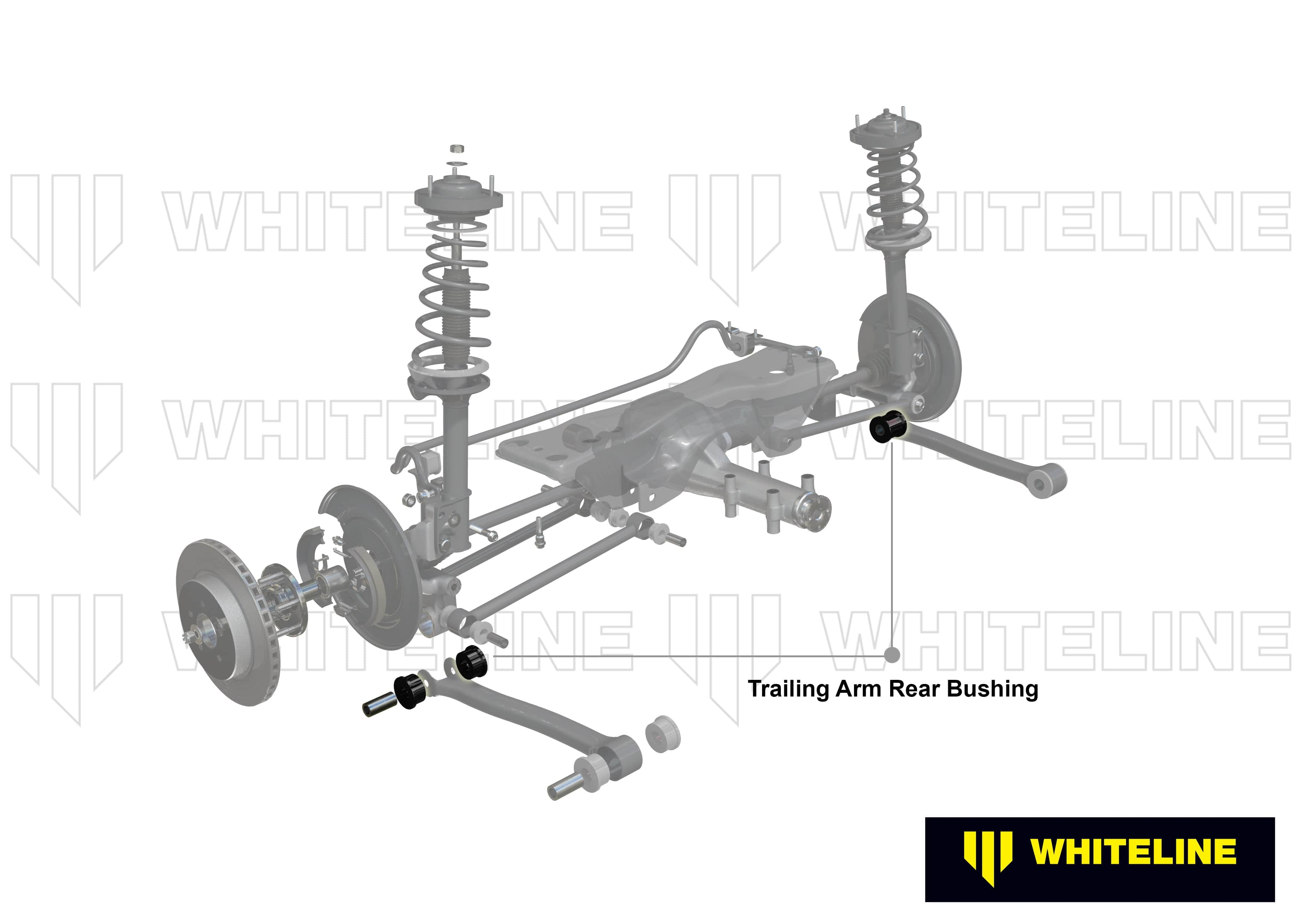 Whiteline 7 x 14 x 20 cm Rear Trailing Arm - Rear Bushing Kit to Suit Nissan NX and Pulsar N14 SR