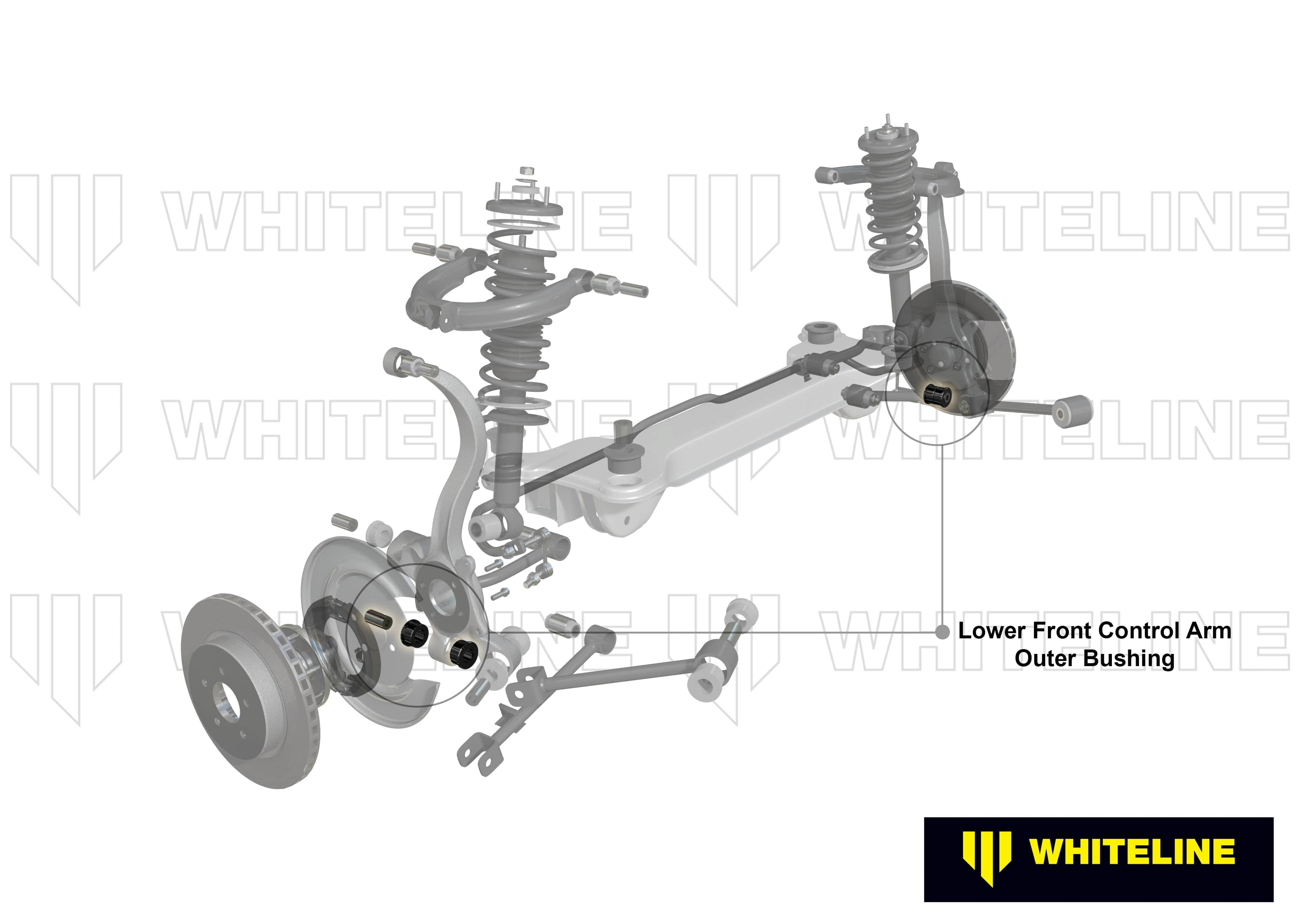 Whiteline 7 x 14 x 20 cm / Replaces spherical bearing and trailing arm rear mount Rear Control Arm Lower - Outer Bushing Kit to Suit Mitsubishi Galant HJ and Magna TE-TW SR