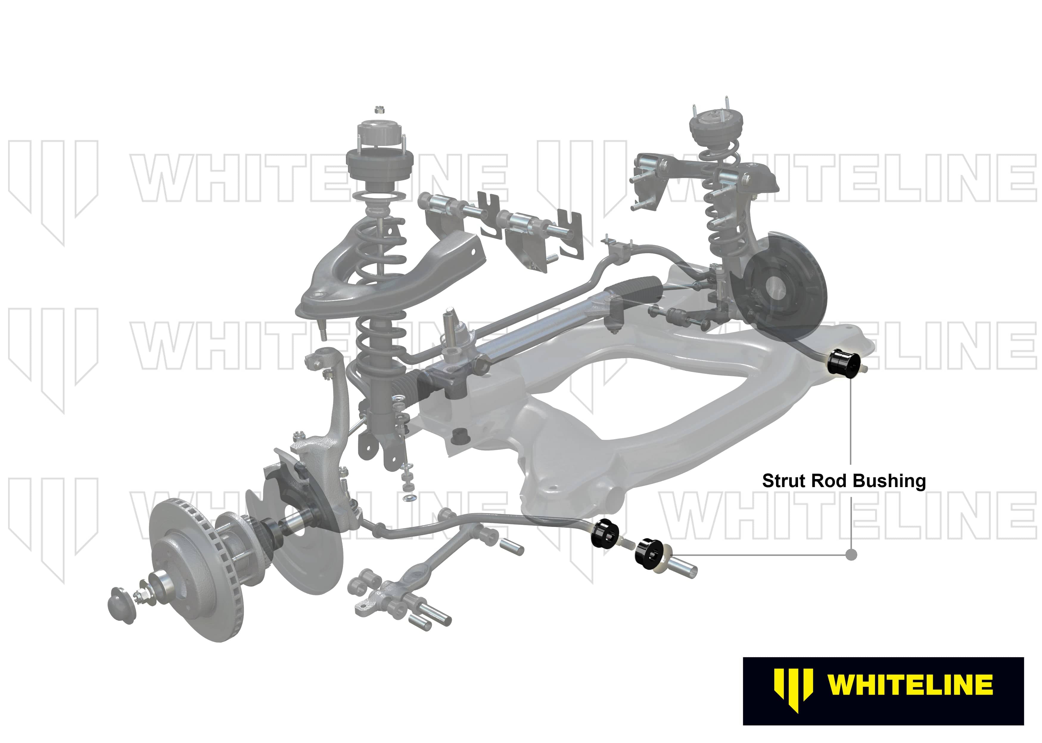 Whiteline 7 x 14 x 20 cm / Suits models to - 05/1994 with 18mm rod Front Strut Rod - To Chassis Bushing Kit to Suit Mazda RX-7 and Mitsubishi L300 SR