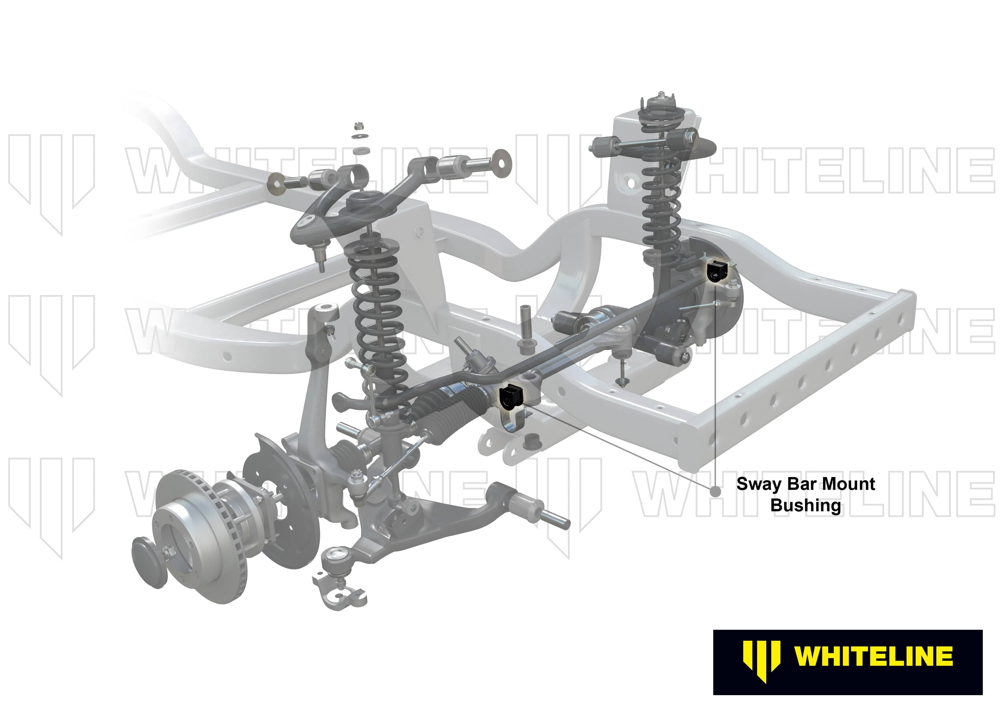 Whiteline 7 x 14 x 20 cm Sway Bar Mount - Bushing Kit 21mm to Suit Jaguar E Type, Mk1, Mk2, MkX, XJ and XJS SR