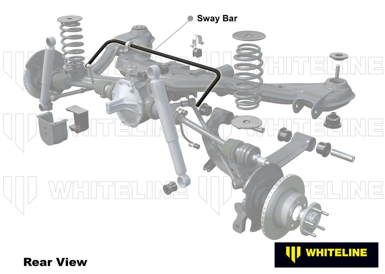 Whiteline 70 x 20 x 10 cm Rear Sway Bar - 18mm 2 Point Adjustable to Suit Holden Commodore VT-VZ and HSV SR
