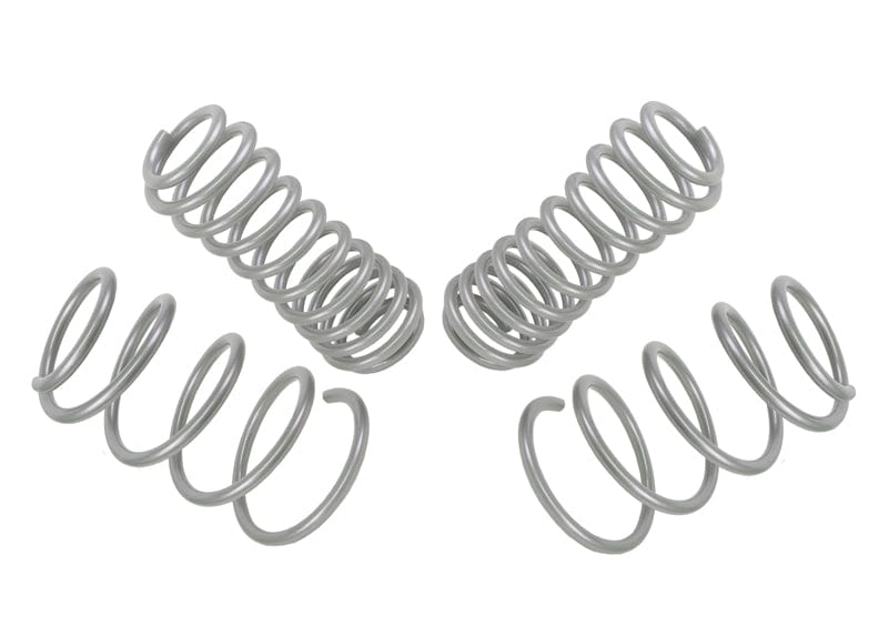 Whiteline Lowers vehicle approximately 35mm front and 45mm rear Front and Rear Coil Springs - Lowered to Suit Ford MustangS197 SR