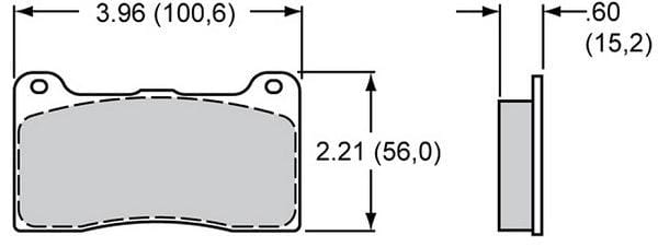 WILWOOD Suit Narrow Dynalite & Dynapro Radial Mount Series Calipers Wilwood PolyMatrix Brake Pad Set with A Compound WB15A-7263K SR