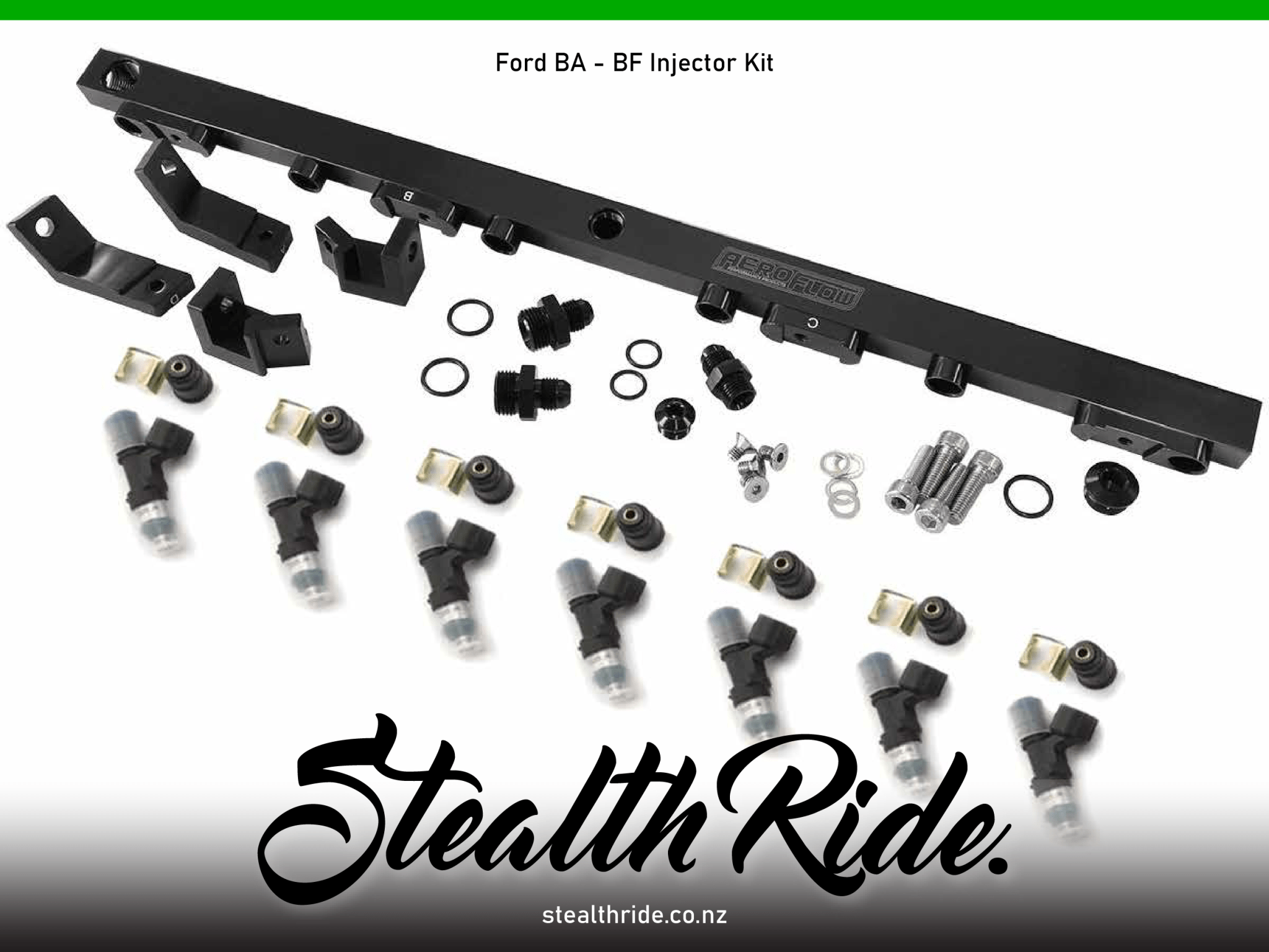 Aeroflow / Bosch Pre-made Kits Ford BA-BF 4.0L DOHC 6 Cyl Ford BA-BF 4.0L DOHC 6 Cyl Fuel Rail kit with 1000CC Bosch Injectors SR