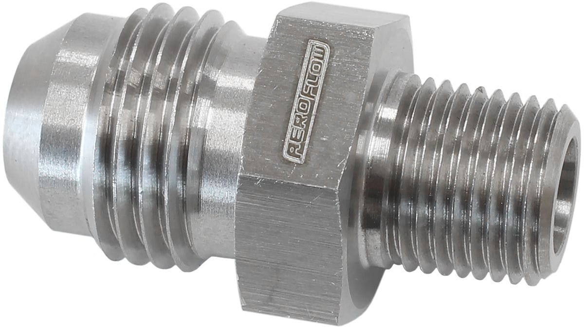 Aeroflow Performance 1/8" NPT x -6AN Aeroflow Turbo Oil Feed Fitting - Stainless Steel AF380-02-06 SR
