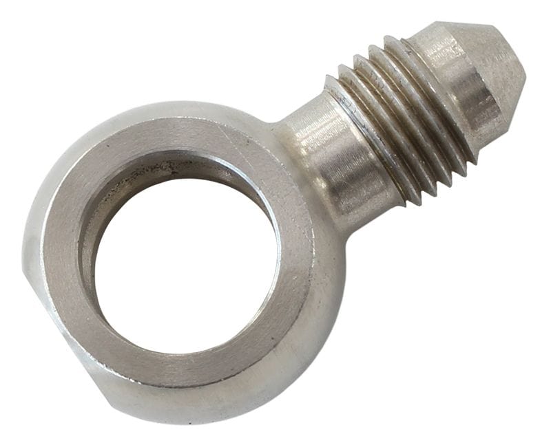 Aeroflow Performance 11.2mm (7/16") to -3AN Male Aeroflow Stainless Steel Short Banjo to Male AN -3AN AF311-03 SR