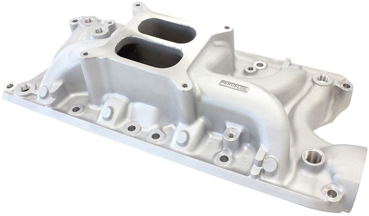 Aeroflow Performance 1500 - 6500 RPM, Square Bore Carburettor Pad, Non-EGR Aeroflow SB Ford 289-302 Windsor Street Dual Plane Intake Manifold, Natural Cast Finish A SR