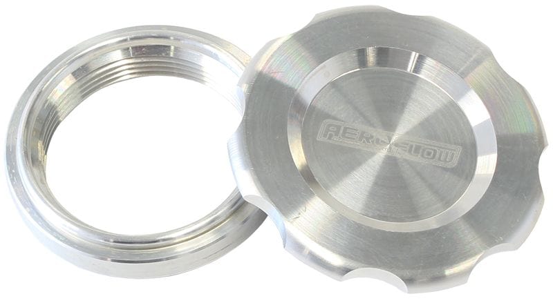 Aeroflow Performance 2-1/2" Female weld-on bung, includes Buna N & EPR O-rings. Raw Cap Aeroflow Low Profile Billet Aluminium Filler Cap & Bung AF465-40 SR