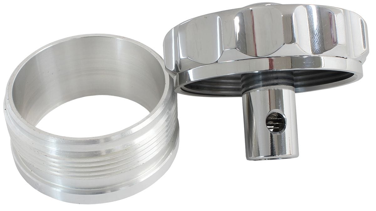 Aeroflow Performance 2" I.D Weld-On With Rollover Valve Cap Aeroflow Billet Aluminium Weld-On Filler Neck & Cap - Polished AF460-32-RV-P SR