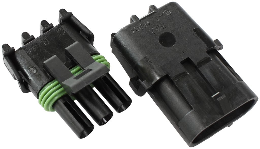 Aeroflow Performance 3 Pin Connector Suit 18-20 AWG To 14-16 AWG Wire Aeroflow Weatherpack Connector AF49-8503 SR