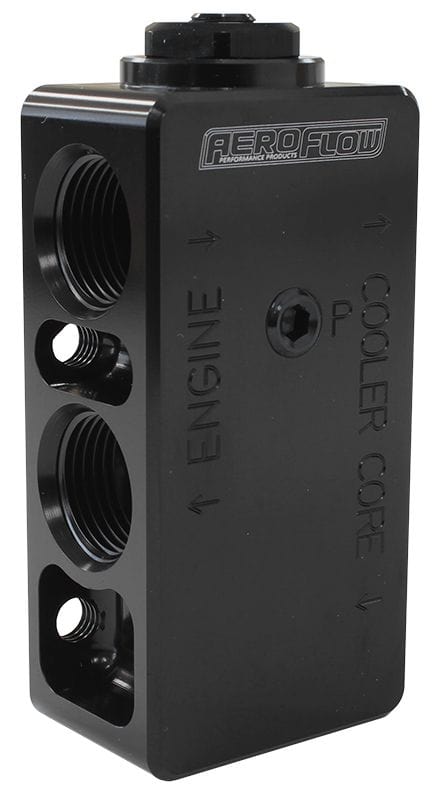 Aeroflow Performance 4 x -10 ORB ports, 1/8" NPT Port Aeroflow Billet Aluminium Oil Thermostat AF64-4111 SR
