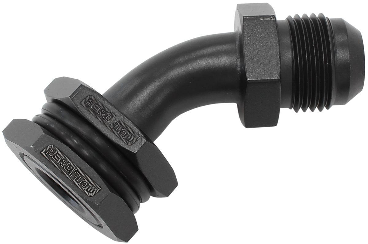 Aeroflow Performance 45° With -10AN Male Aeroflow Turbo Drain Bulkhead AF463-32 SR