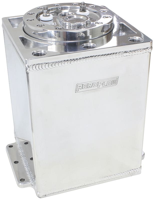 Aeroflow Performance 7 Litre (1.85 Gal), -10 ORB Outlet With -8 ORB Return Aeroflow Triple EFI Pump Compact Surge Tank - Polished AF77-4053 SR