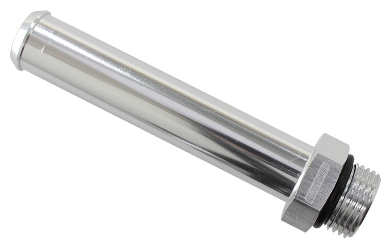 Aeroflow Performance -8 ORB to 3/4" (19mm) Barb, 100mm OAL, Silver Finish Aeroflow ORB Barb Adapters AF926-12-08S SR