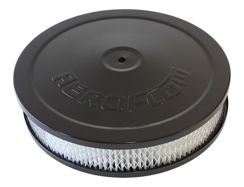 Aeroflow Performance 9" x 2", 5-1/8" neck, paper elemen t Aeroflow Black Air Filter Assembly AF2256-1110 SR