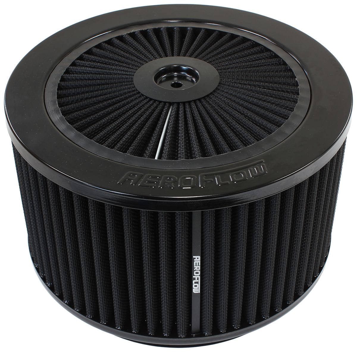 Aeroflow Performance 9" x 5", 7-5/16" neck,Flat Base with black washable cotton element Aeroflow Black Full Flow Air Filter Assembly AF2251-3155 SR