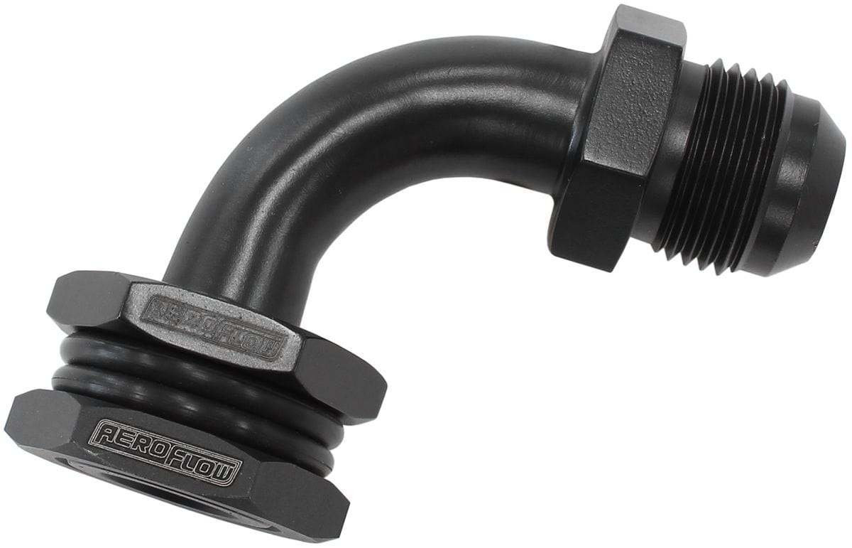 Aeroflow Performance 90° With -10AN Male Aeroflow Turbo Drain Bulkhead AF463-33 SR