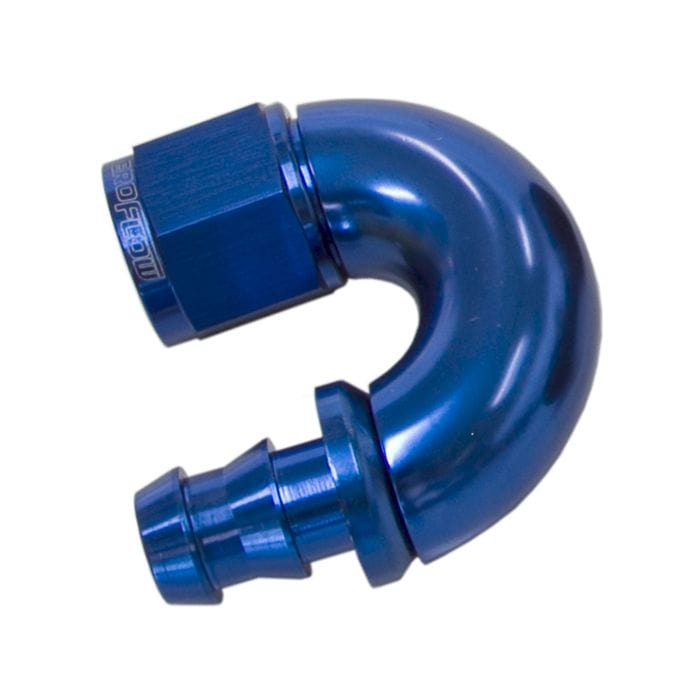 Aeroflow Performance Aeroflow 510 Series Full Flow Tight Radius Push Lock 180° Hose End AF516 . Suits 400 & 500 Series Hose SR