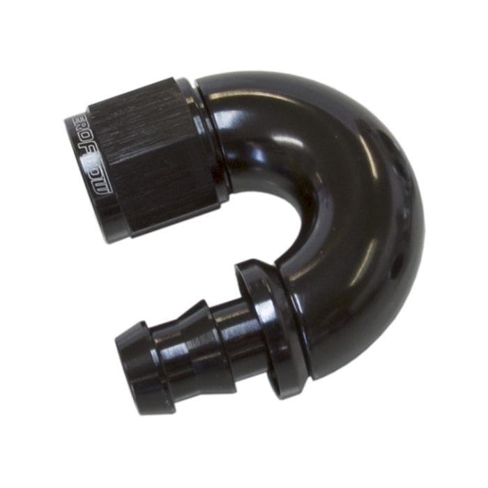 Aeroflow Performance Aeroflow 510 Series Full Flow Tight Radius Push Lock 180° Hose End AF516 . Suits 400 & 500 Series Hose SR