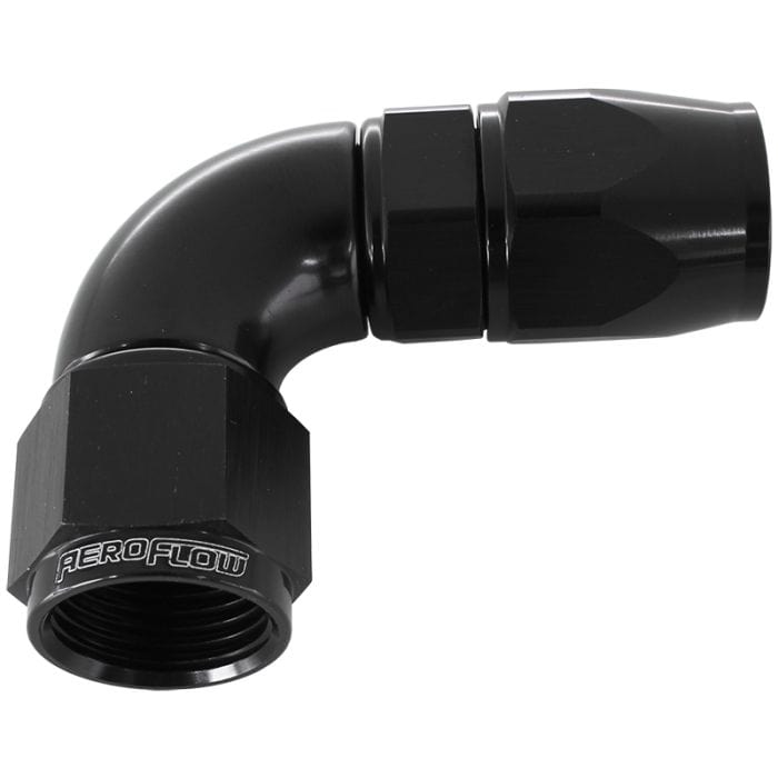 Aeroflow Performance Aeroflow 570 Series PTFE 90° Hose End AF573. Suits 200 & 250 Series Hose SR