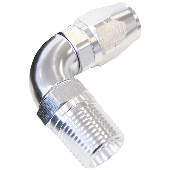 Aeroflow Performance Aeroflow 90° Male NPT Full Flow Swivel Hose End. AF528 Suits 100 & 450 Series Hose SR