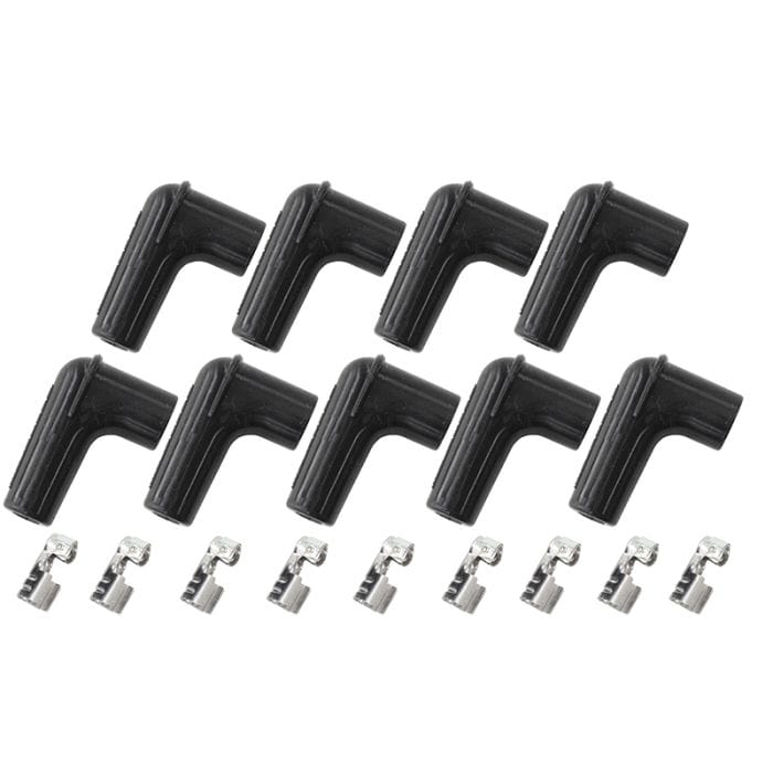 Aeroflow Performance Aeroflow AF4030-8850 Xpro Silicone 90° Spark Plug Boots & 90° Terminals
Black, set of 9 SR