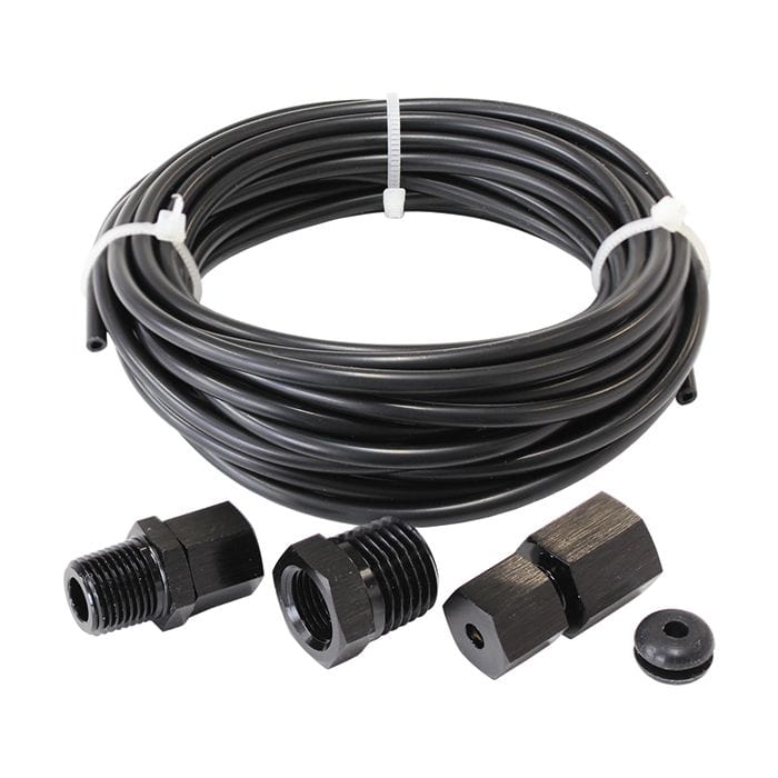 Aeroflow Performance Aeroflow Black Complete 1/8" Dia. Nylon Tubing Kit
Black Tubing with Black Fittings & Ferrules, 3.6m long SR