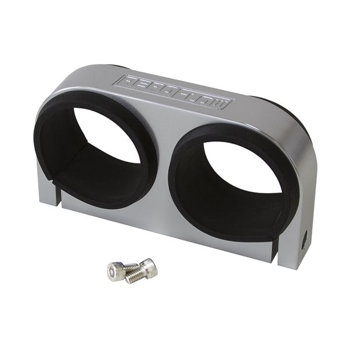 Aeroflow Performance Aeroflow Dual Billet Fuel Pump Bracket Suits Aeroflow/Bosch 044 Fuel Pumps. Can also be used as a 2-5/8" Gauge Holder SR