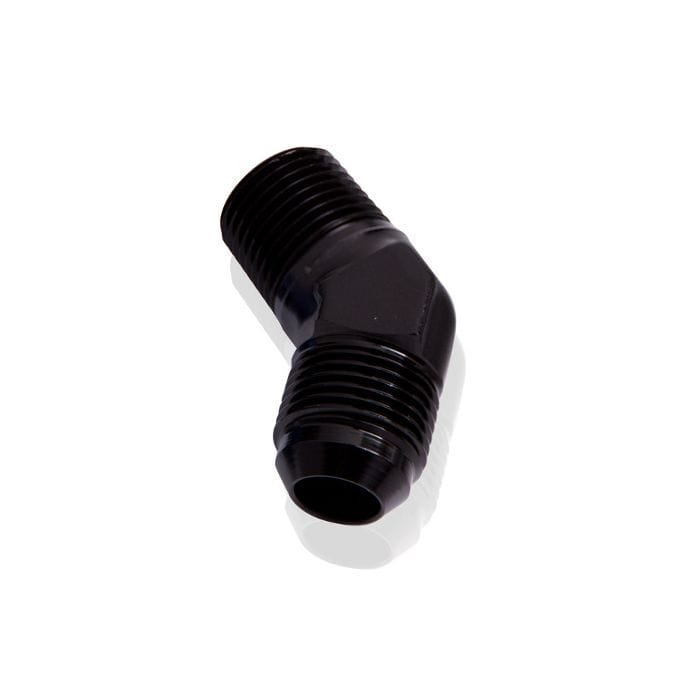 Aeroflow Performance Aeroflow Fittings 1NPT / 16AN / Black 45° NPT to Male Flare Adapter AF823 SR