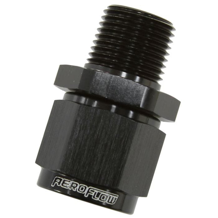 Aeroflow Performance Aeroflow Fittings 3/4NPT / 16AN / Black Male NPT to Female AN Straight Fittings AF916 SR