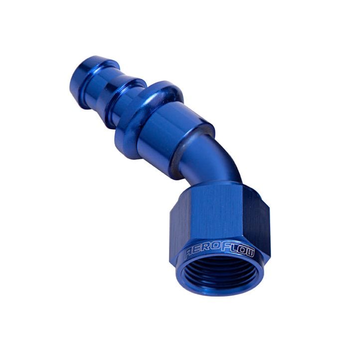 Aeroflow Performance Aeroflow Fittings 400 Series Push Lock 45° Hose End AF402 SR