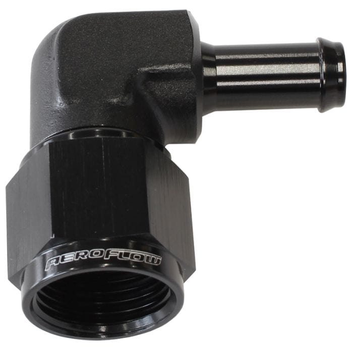 Aeroflow Performance Aeroflow Fittings 90° Hose Barb AF413 - Multiple Sizes SR