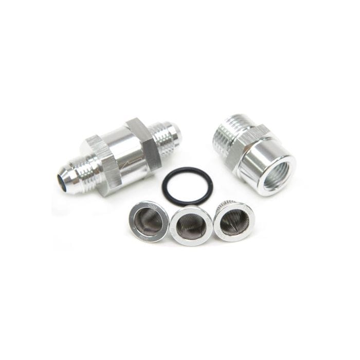 Aeroflow Performance Aeroflow Fittings Inline Fuel & Oil Filter. Includes 30, 80 and 150 Micron Elements SR