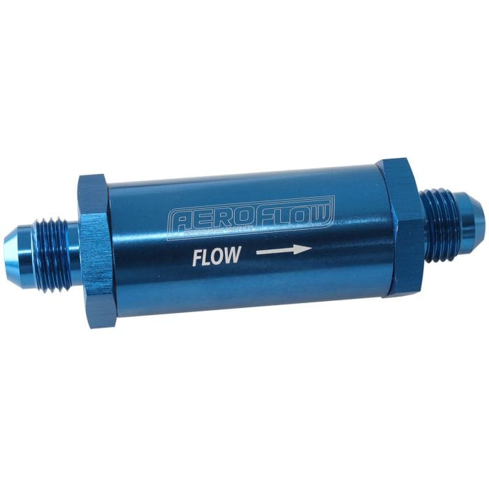 Aeroflow Performance Aeroflow Fittings Long Inline Fuel & Oil Filter
Includes 30 Micron Element, 3" Long, 1" O.D SR
