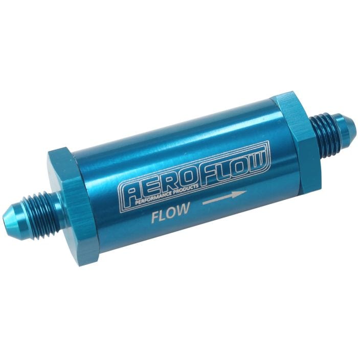 Aeroflow Performance Aeroflow Fittings Long Inline Fuel & Oil Filter
Includes 30 Micron Element, 3" Long, 1" O.D SR
