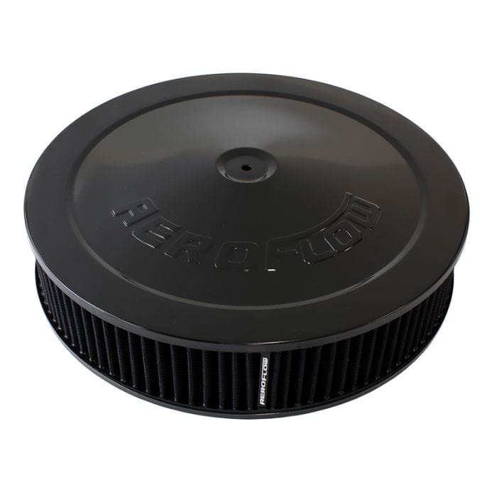 Aeroflow Performance Air Filters AF2251-1280 Black Air Filter Assembly with 1-1/8" Drop base
14" x 3", 5-1/8" neck, black washable cotton element SR