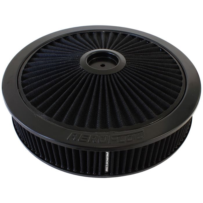 Aeroflow Performance Air Filters AF2251-3079 Black Full Flow Air Filter Assembly
14" x 3", 7-5/16" neck,Flat Base with black washable cotton element SR