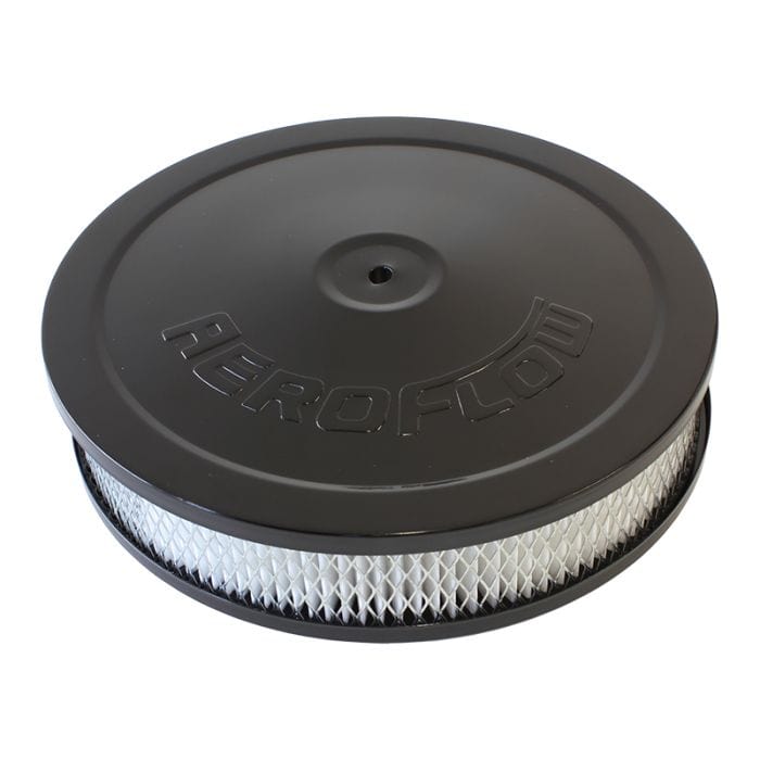 Aeroflow Performance Air Filters AF2256-1110 Black Air Filter Assembly
9" x 2", 5-1/8" neck, paper elemen t SR