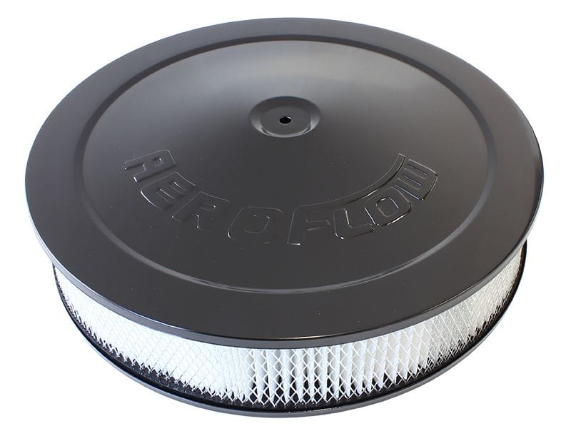 Aeroflow Performance Air Filters AF2256-1280 Black Air Filter Assembly with 1-1/8" Drop base
14" x 3", 5-1/8" neck, paper elemen t SR