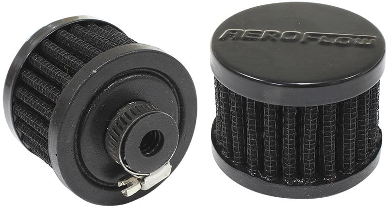 Aeroflow Performance Air Filters AF2271-1320 Black Clamp On Breather
2" (50.8mm) O.D. x 1-1/2" (38mm) High, 3/8" (10mm) Flange Inside Diameter SR