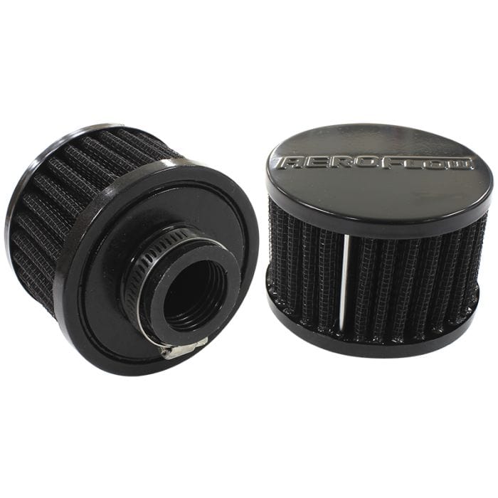 Aeroflow Performance Air Filters AF2271-1420 Black Clamp On Breather
3" (76.2mm) O.D. x 2-1/4" (57mm) High, 1" (25.4mm) Flange Inside Diameter SR