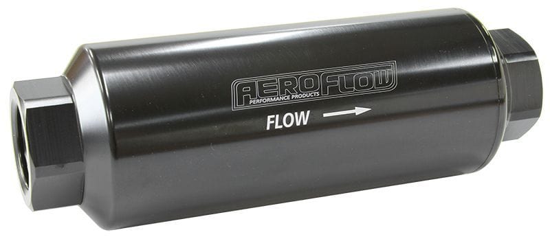 Aeroflow Performance Black Finish. 7" x 2.4" Aeroflow 100 Micron Pro Filter with -12AN ORB Ports AF66-2043BLK-100 SR