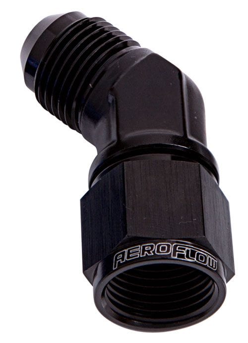 Aeroflow Performance Black Finish Aeroflow 45° Female/Male Flare Swivel -16AN AF142-16BLK SR