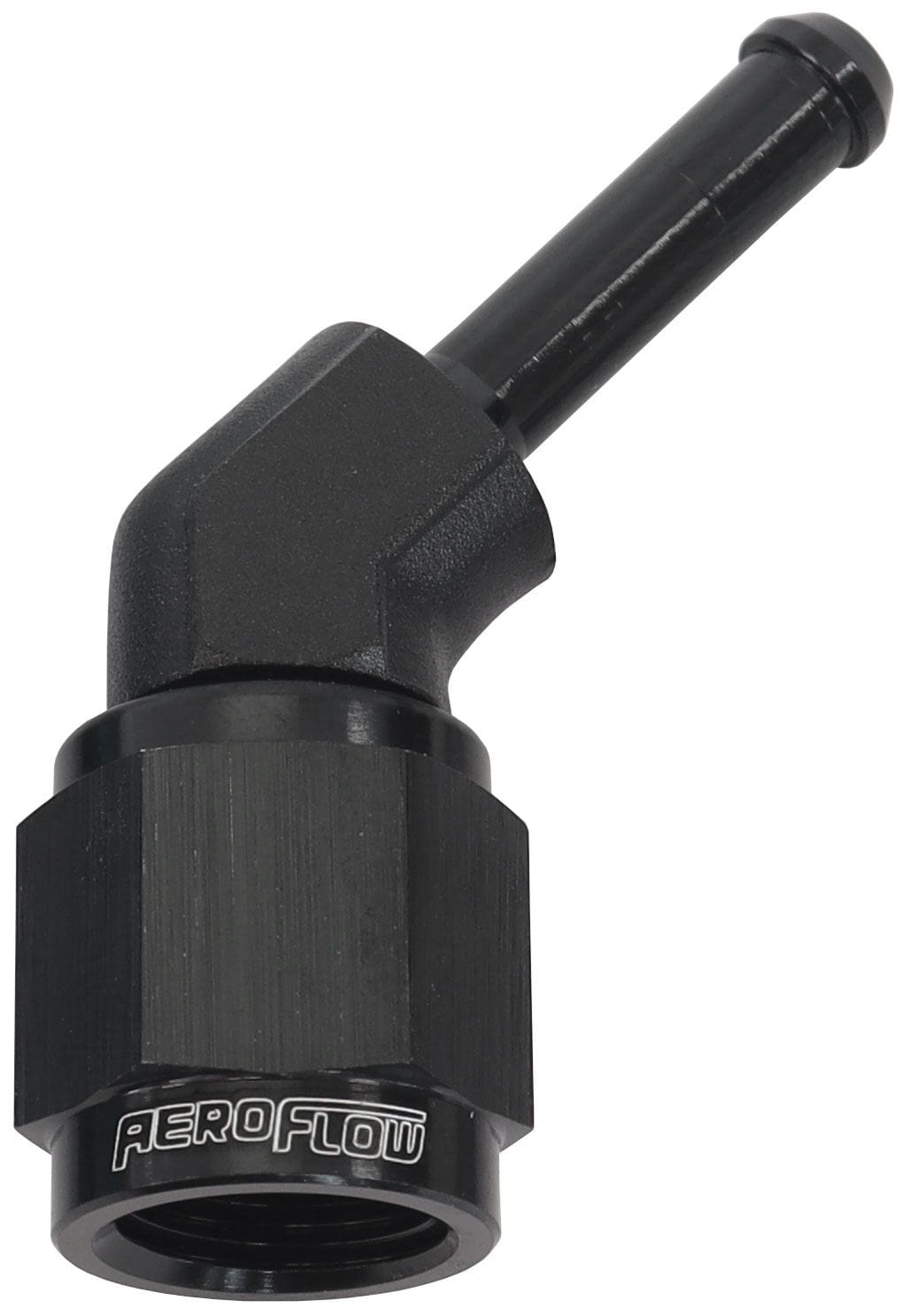 Aeroflow Performance Black Finish Aeroflow 45° Hose Barb 3/16" to -4AN AF412-04BLK SR
